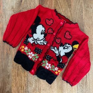 Vintage Toddler Mickey & Minnie Cardigan